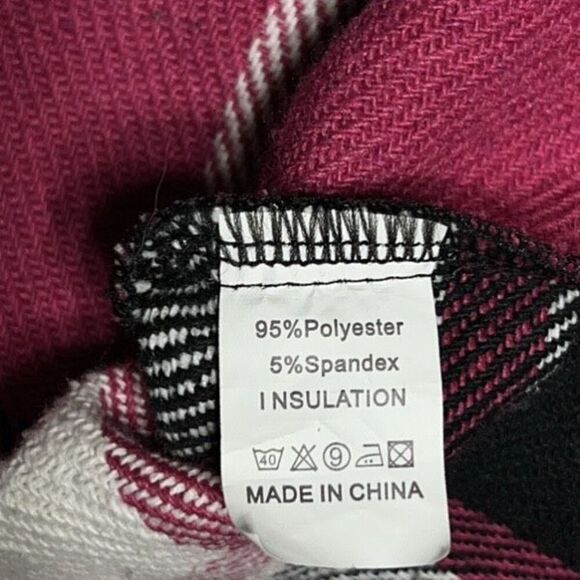 Women's Pink Plaid Flannel Oversize Shacket Size XS - Picture 4 of 5
